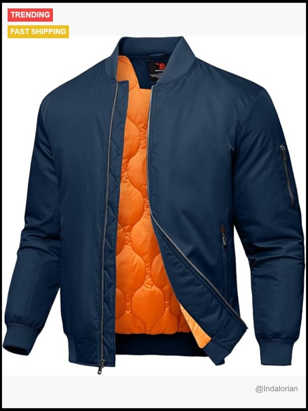 Men's Bomber Jacket Onion Quilted Padded Windbreaker Water Resistant